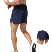 men's blue high waist running shorts by Anniou from behind