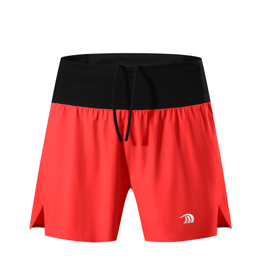 men's red high waist running shorts by Anniou