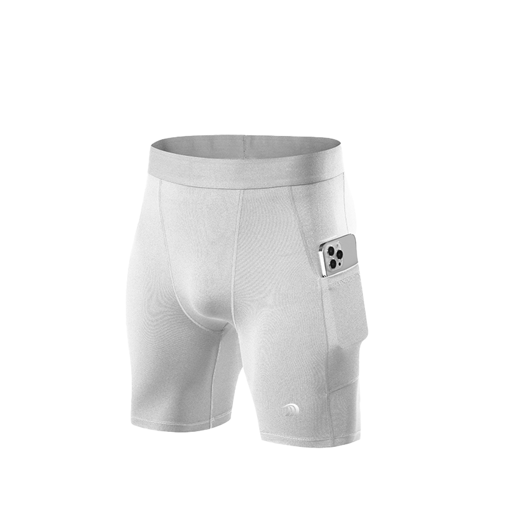 mens white Compression Running Shorts