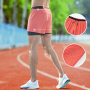 Men's Faux Two - piece Drawstring Quick - drying Sports Shorts - Sidiou Group