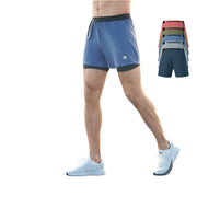 Men's Faux Two - piece Drawstring Quick - drying Sports Shorts - Sidiou Group