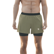 Men's Faux Two - piece Drawstring Quick - drying Sports Shorts - Sidiou Group