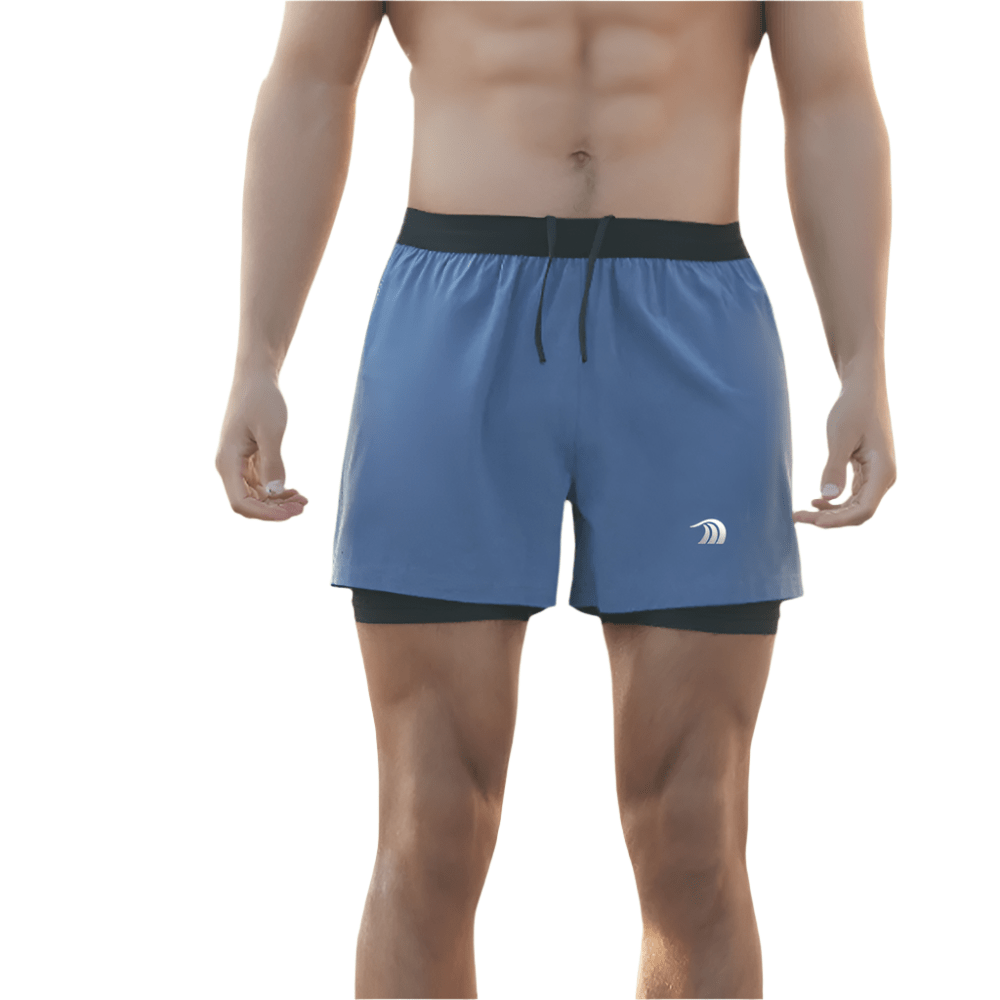 Men's Faux Two - piece Drawstring Quick - drying Sports Shorts - Sidiou Group