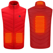 Menls red Heated Down Vest with 4 heated areas