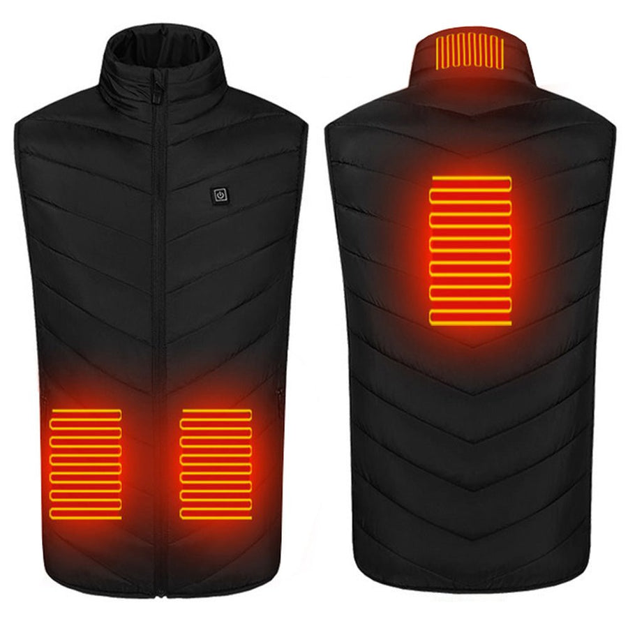 Menls black Heated Down Vest with 4 heated areas