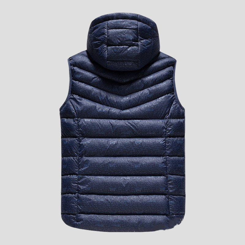 Printed Heated puffer Vest hoodie