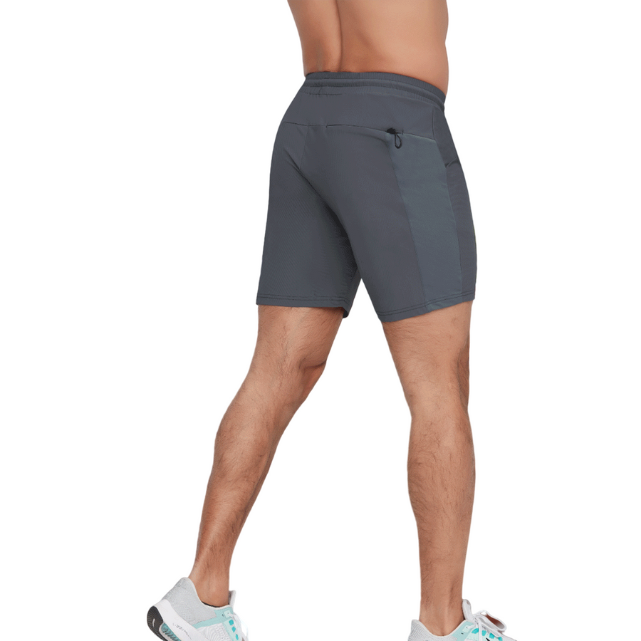 Mens Gray Ice Silk Gym Shorts back