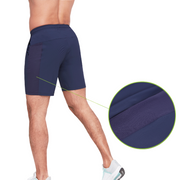 Mens Navy Blue Ice Silk Gym Shorts colour block