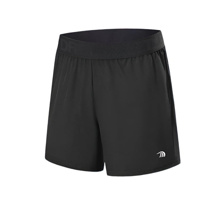 Men's black Outdoor Fitness Shorts with elestic waist by Anniou