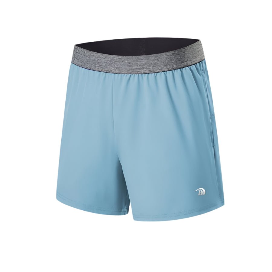 Men's light blue Outdoor Fitness Shorts with elestic waist by Anniou