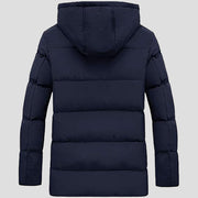 Men's Padded Down Cotton Heated Jacket in blue back