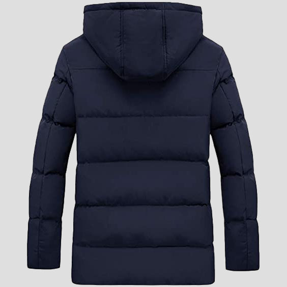 Men's Padded Down Cotton Heated Jacket in blue back