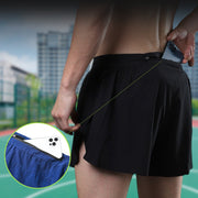 Mens Black Running Gym Shorts with back pocket