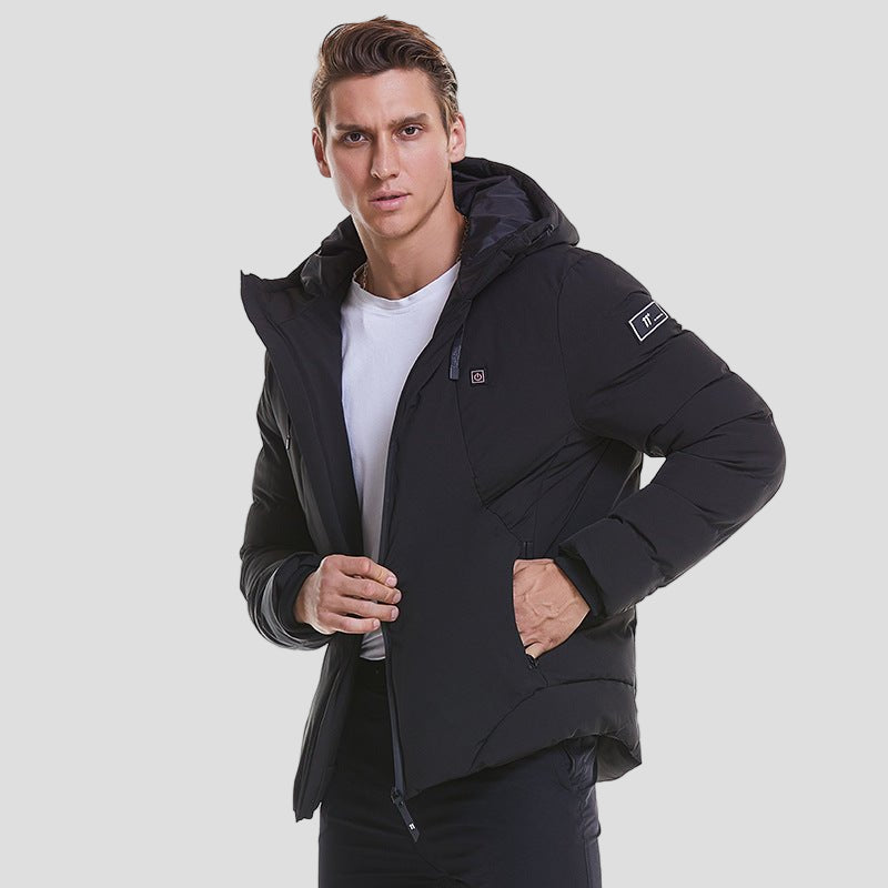 mens black hooded Heated Jacket