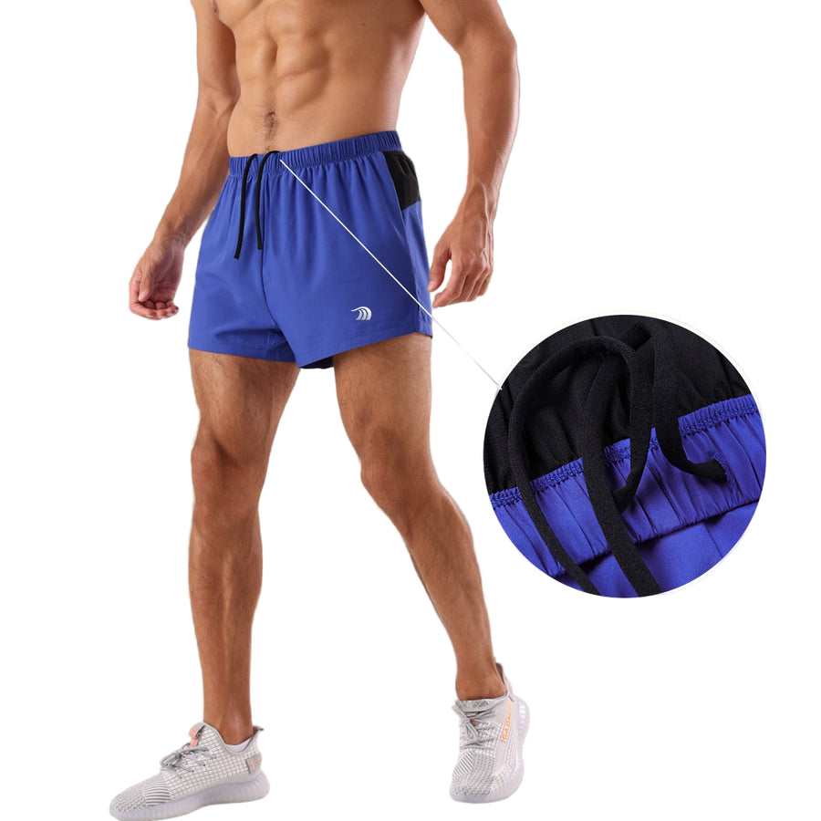 mens blue 5 Inch Quick Dry Training Shorts drawstring