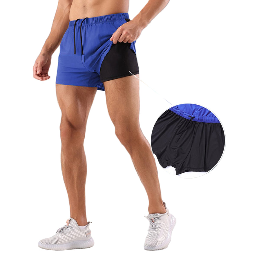 mens blue 5 Inch Quick Dry Training Shorts lining