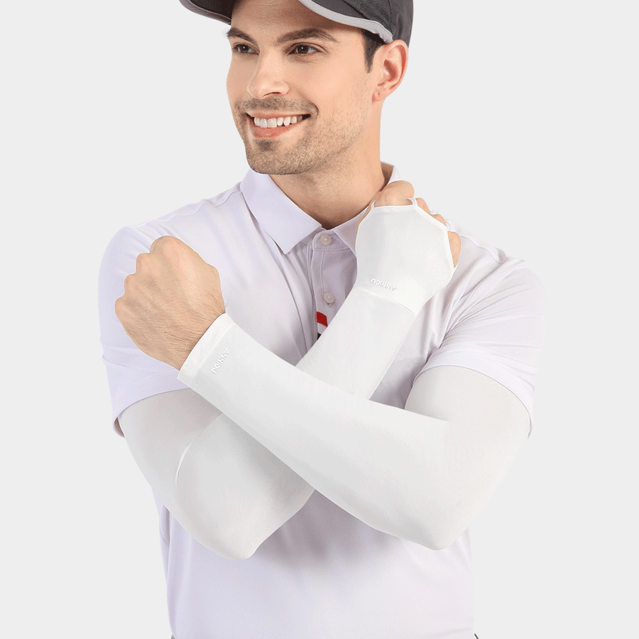 mens white  Antibacterial Yarn Golf Sleeves