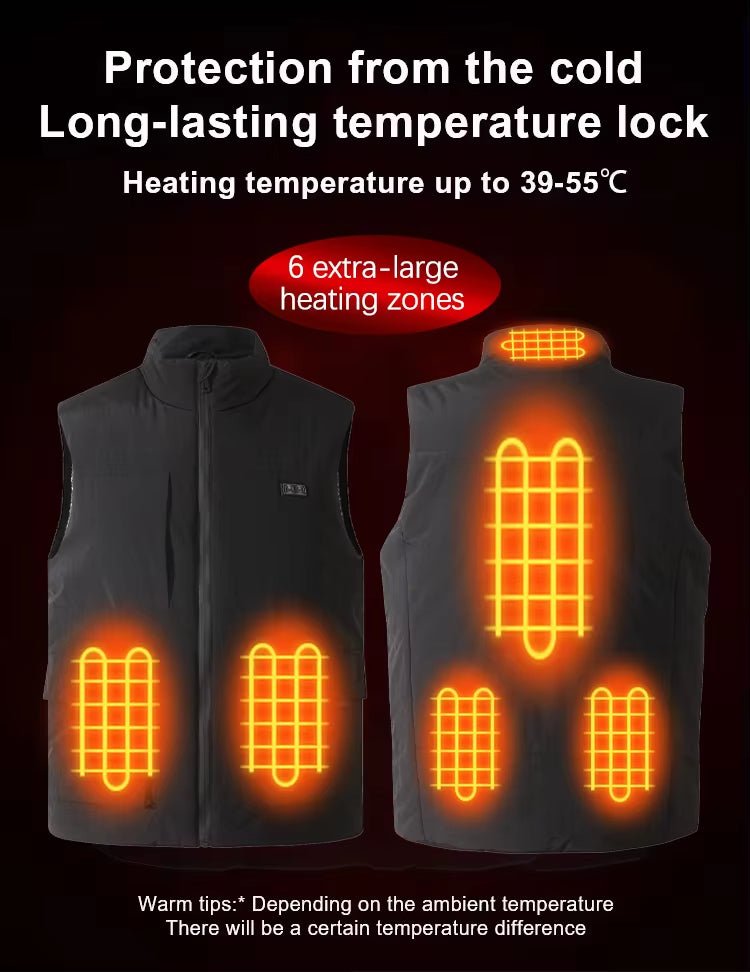 Plue Size Black Smart Heated Vest - Sidiou Group