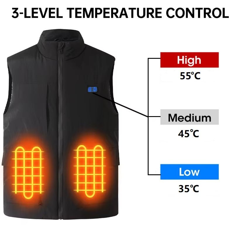 Plue Size Black Smart Heated Vest - Sidiou Group
