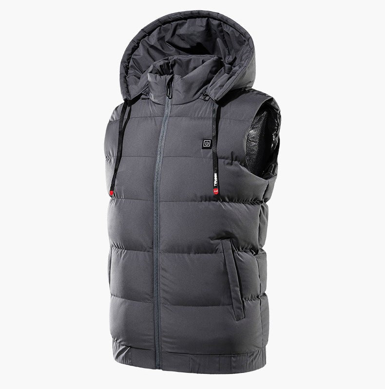 Plus Size Hooded Winter Heated Vest - Sidiou Group
