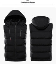 Plus Size Hooded Winter Heated Vest - Sidiou Group