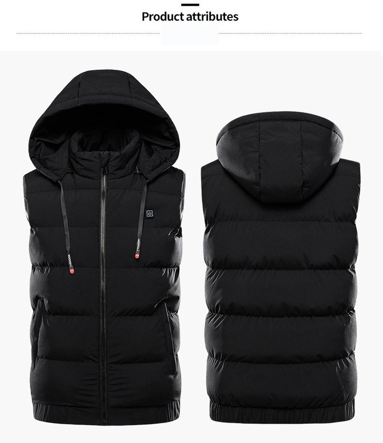 Plus Size Hooded Winter Heated Vest - Sidiou Group
