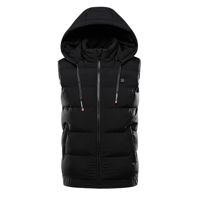 Plus Size Hooded Winter Heated Vest - Sidiou Group