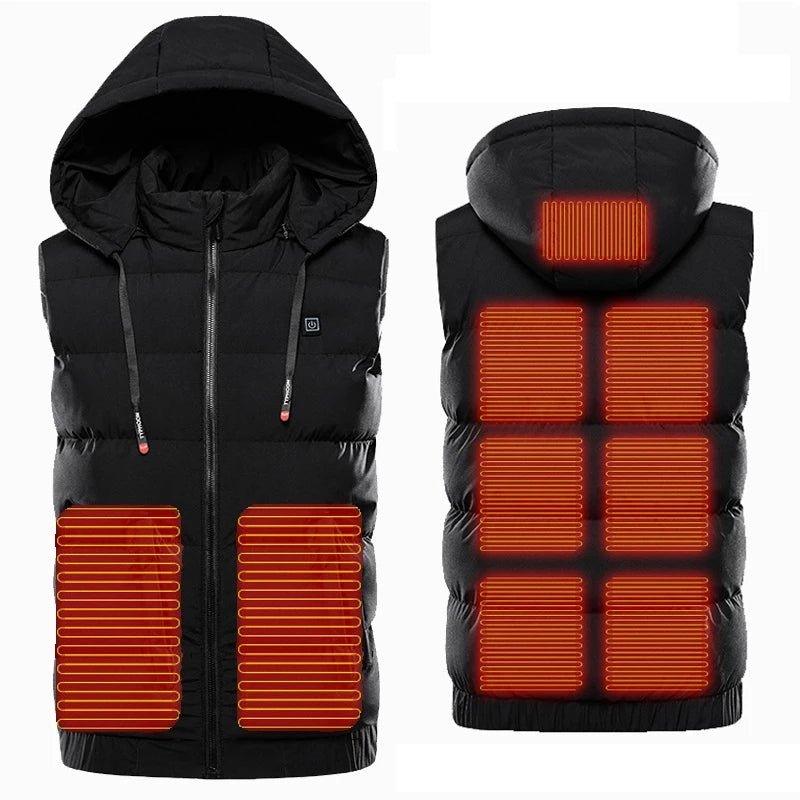 Plus Size Hooded Winter Heated Vest - Sidiou Group