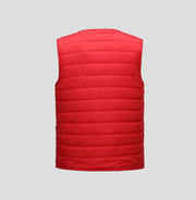 red Heated V Neck Vest back