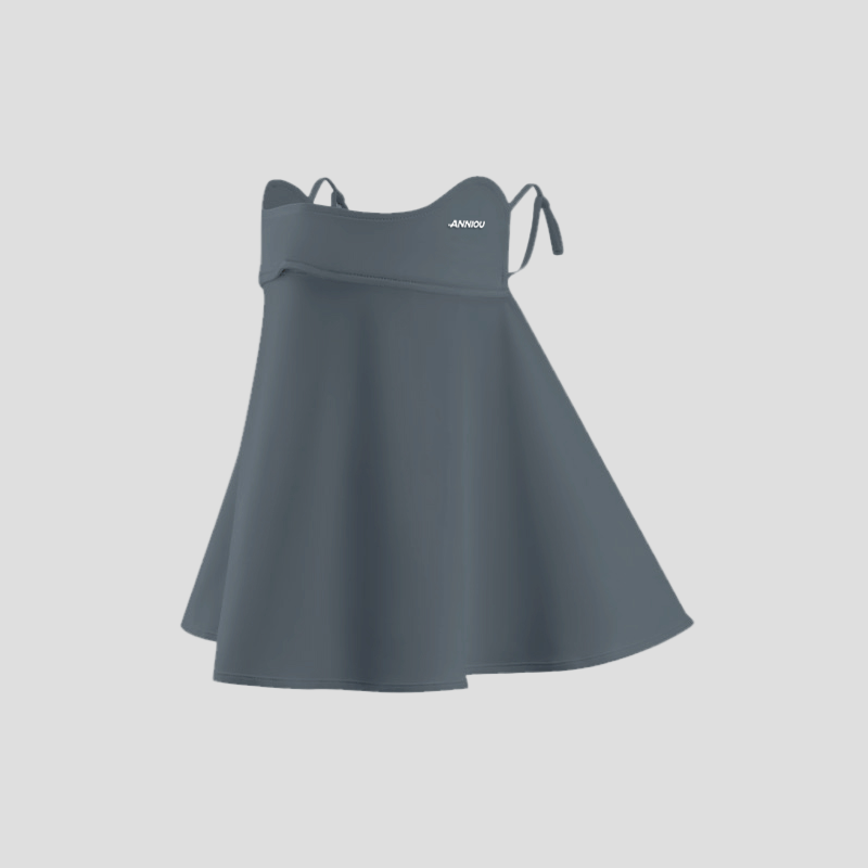 Gray dress with thin straps on a light gray background