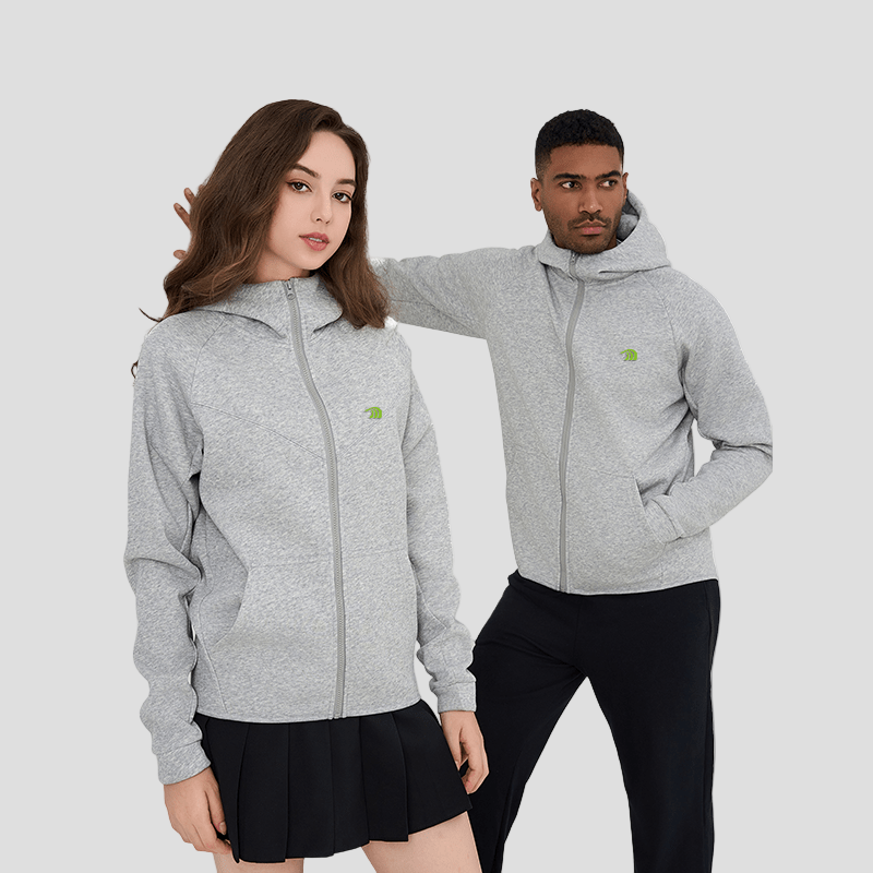 man and woman wearing a Sports Zip Up Hoodie by Anniou