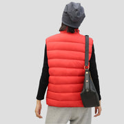 womens red  Dual Switch Heated Gilet by Anniou back