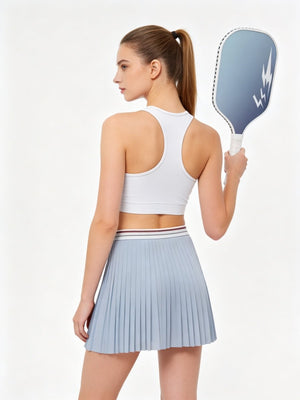 High Waist Mesh Pleated Pickleball Skirt