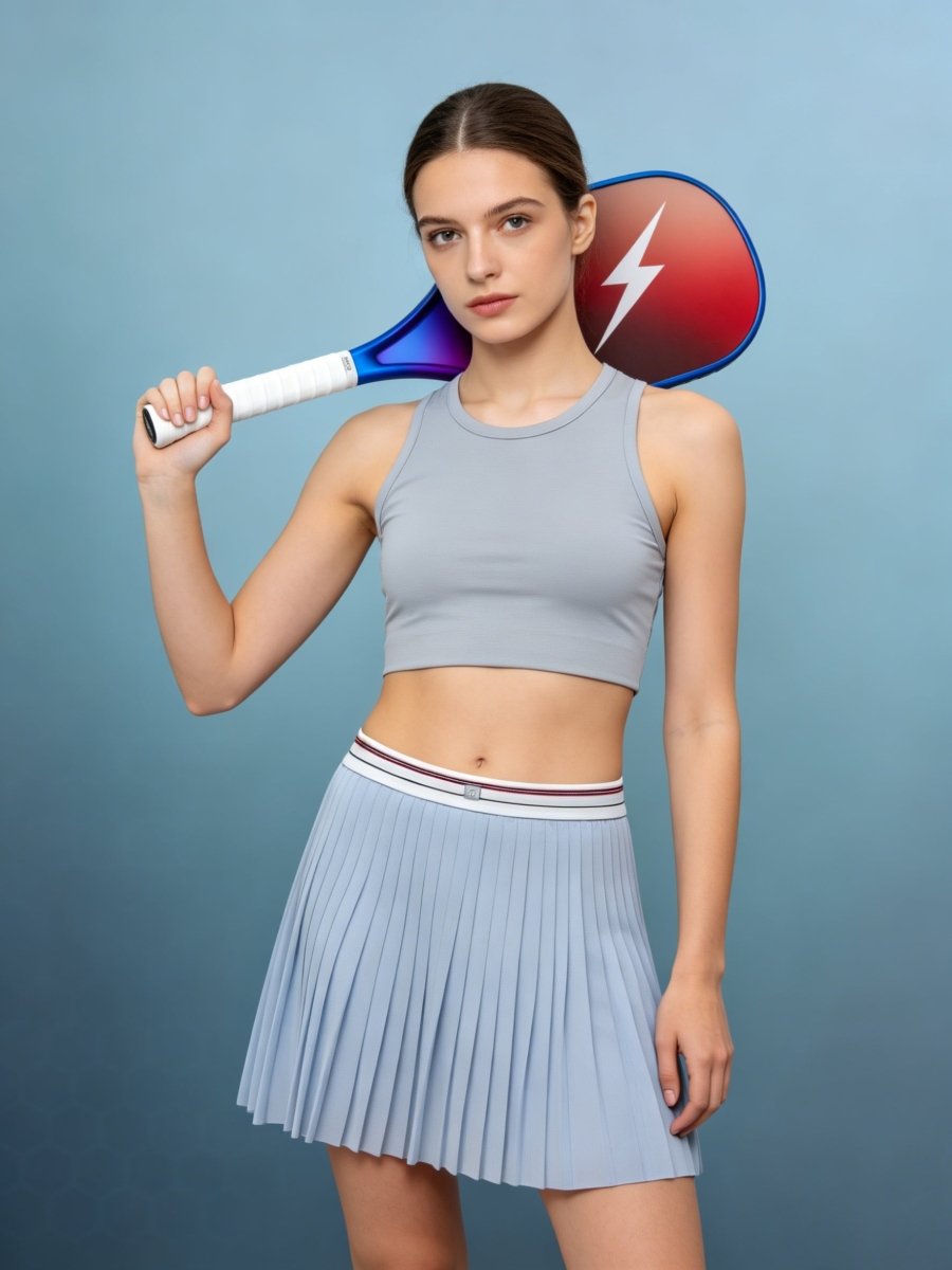 High Waist Mesh Pleated Pickleball Skirt