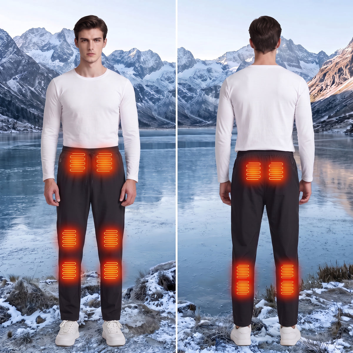12 area Mens Heated Sweatpants