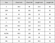 12 area heated vest size guide