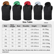15 Area Hooded Heated Vest size guide