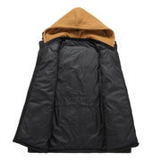 Mens open zip Hooded Heated Vest with drawstring 