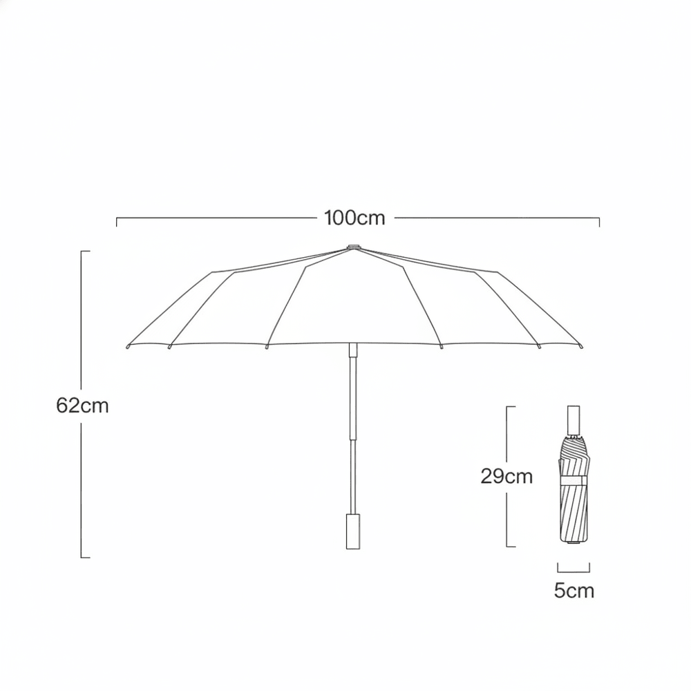 16 Ribs Wooden Handle Umbrella Specifications