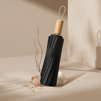 16 Ribs Wooden Handle Umbrella UPF50+