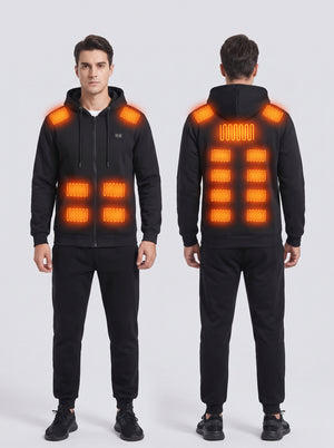 17 area #black Dual Control Heated Zip Up Hoodie