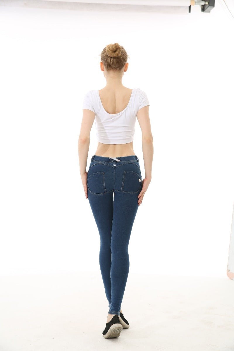 Low Rise Fake Jean Leggings