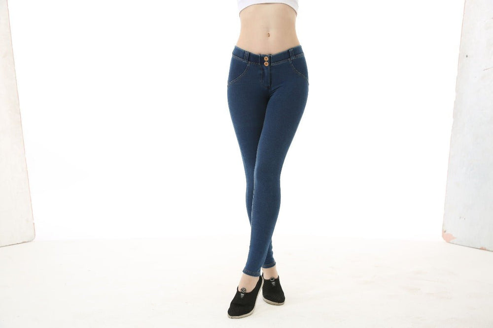 Low Rise Fake Jean Leggings