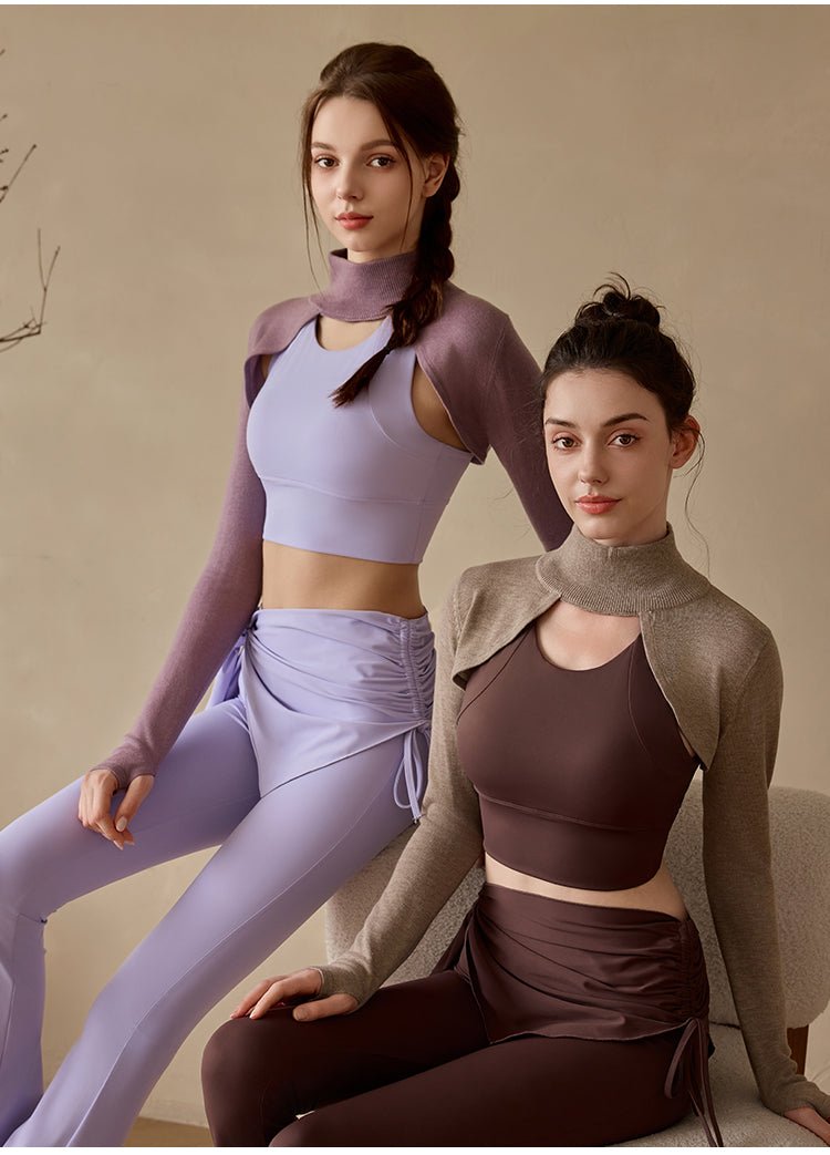 UPF50+ Knitted Yoga Bolero Pullover