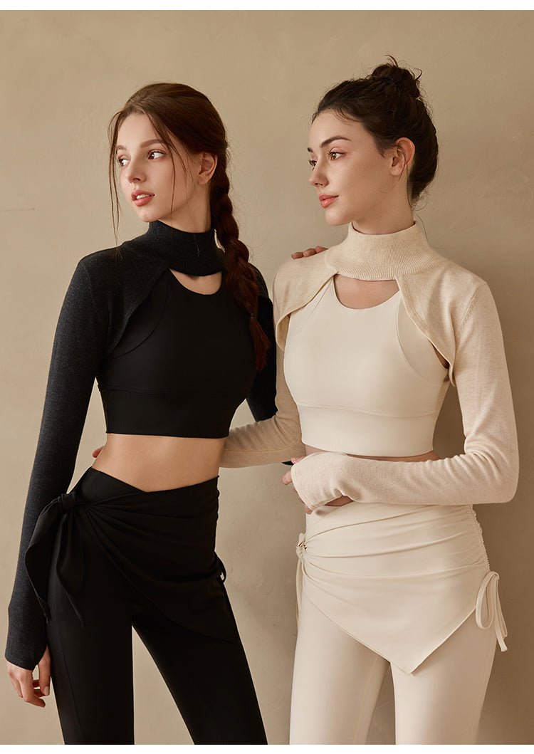 UPF50+ Knitted Yoga Bolero Pullover