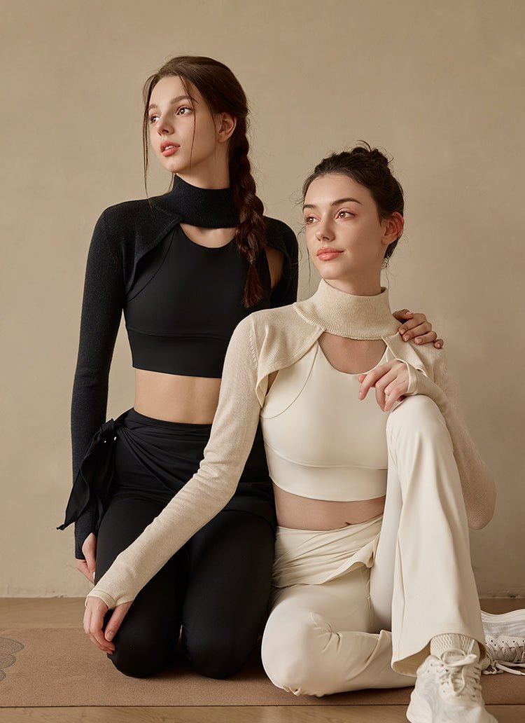 UPF50+ Knitted Yoga Bolero Pullover