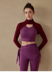UPF50+ Knitted Yoga Bolero Pullover