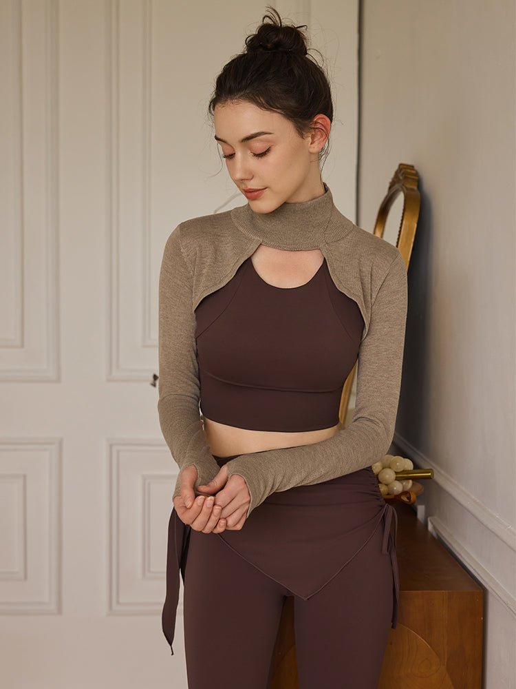 UPF50+ Knitted Yoga Bolero Pullover