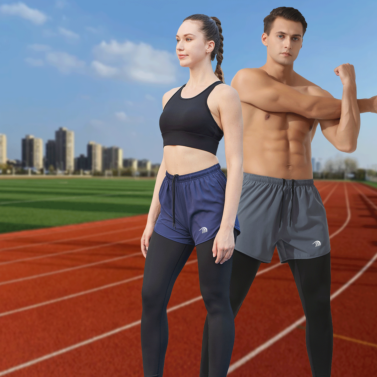 2 - in - 1 Fitness Running Leggings - Sidiou Group