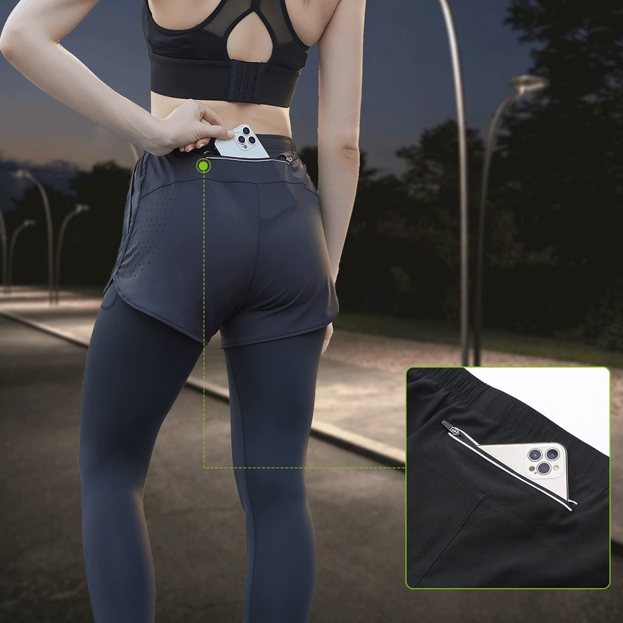 2 - in - 1 Fitness Running Leggings - Sidiou Group